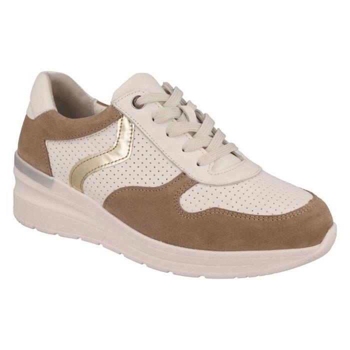 Women's Wide Fit DB Speedwell Trainers in White Leather / Black Suede - Image 11