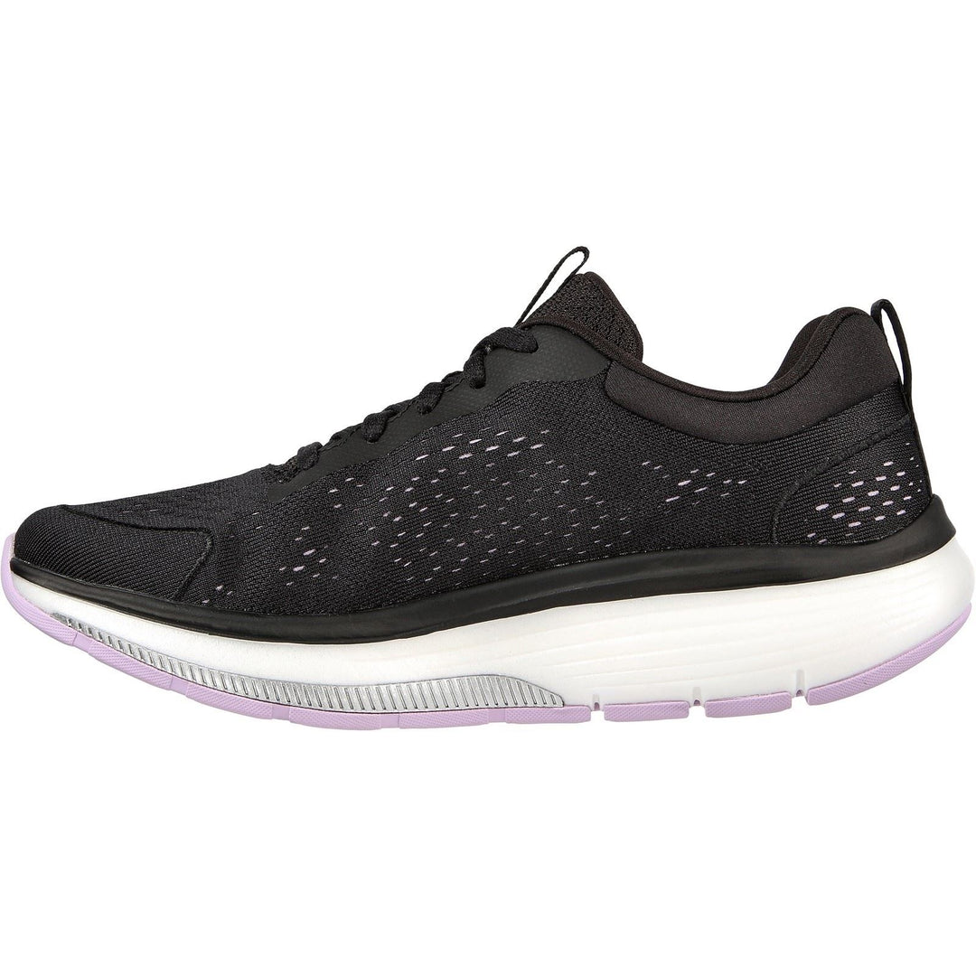 Women's Wide Fit Skechers 124933  Go Walk Workout Walker Trainers - Black/Lavender in Black/Lavender - Image 4