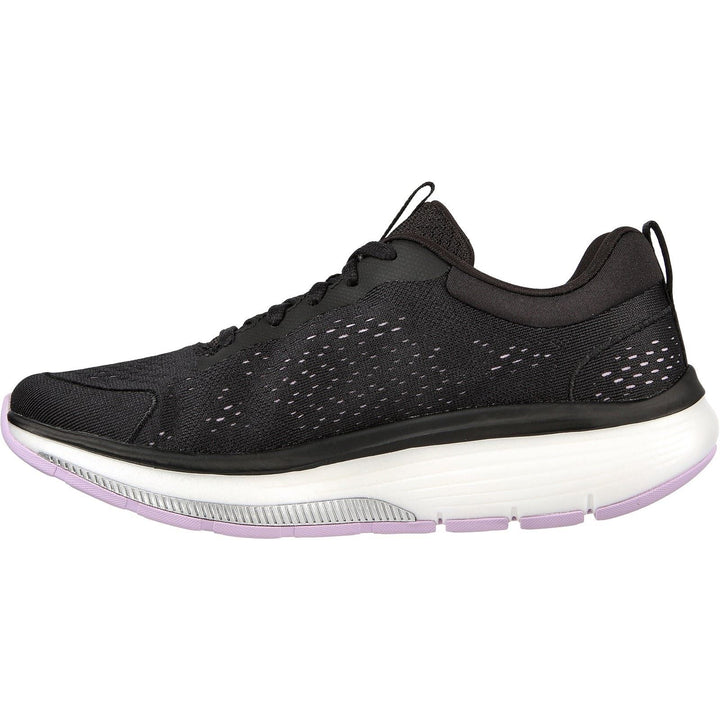Women's Wide Fit Skechers 124933  Go Walk Workout Walker Trainers - Black/Lavender in Black/Lavender - Image 1
