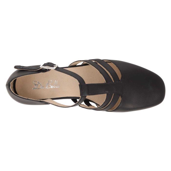 Women's Wide Fit DB Ruby Mid Heel Sandals in Black Leather - Image 5