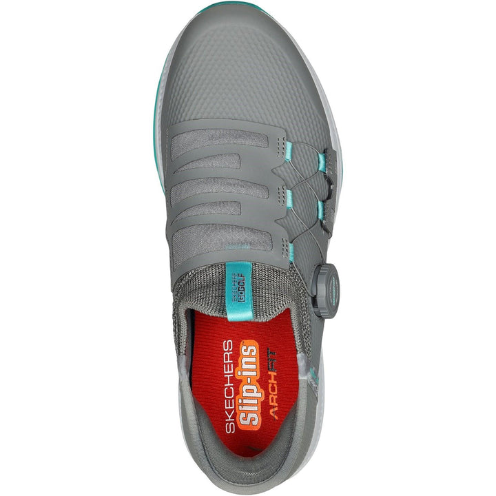 Women's Wide Fit Skechers 123062 Slip-ins Waterproof Go Golf Elite 5 Trainers in Grey/Aqua - Image 1