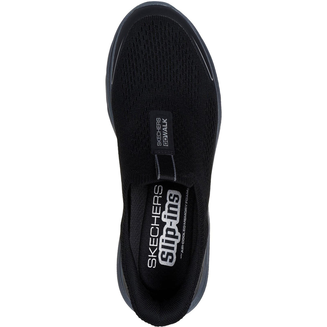 Men's Wide Fit Skechers 216553 Slip-ins Go Walk 7 Easy On Evolution Trainers in Black/Charcoal - Image 5