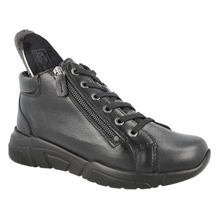 Women's Wide Fit DB Harbour Boots in Black Leather - Image 1