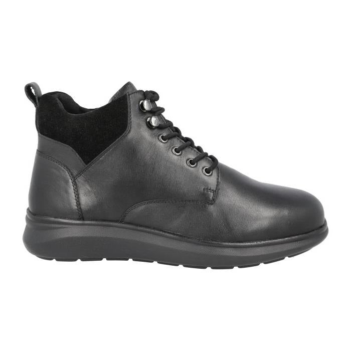 Men's Wide Fit DB Ronnie Boots in Black Lea / Suede - Image 2
