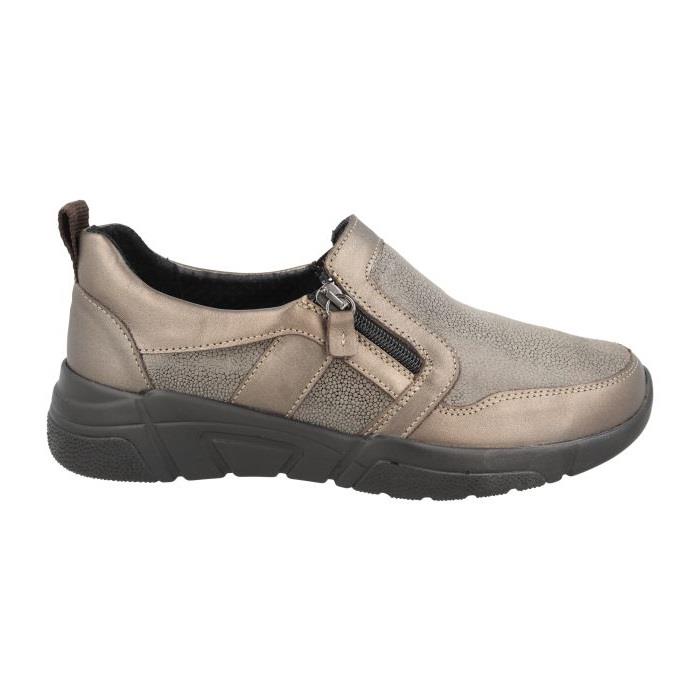 Women's Wide Fit DB Worth Shoes in Black Lea / Stretch Textile - Image 1