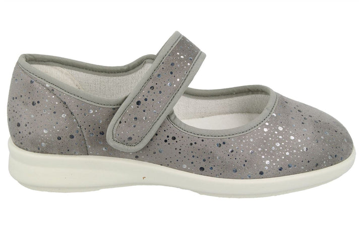 Womens Wide Fit DB Bombay Canvas Shoes in Navy Stretch - Image 1