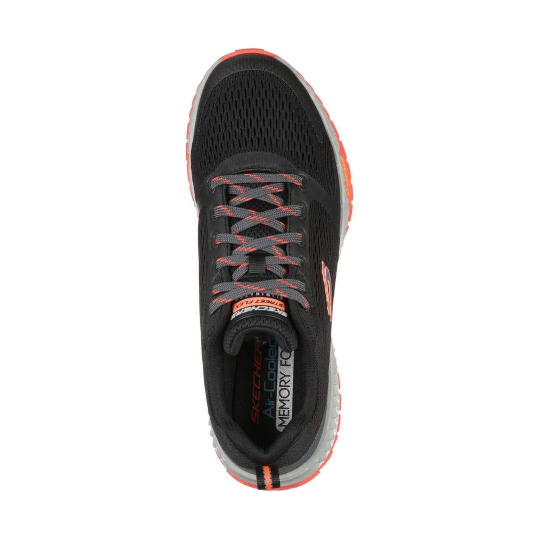 Men's Wide Fit Skechers 232119 Street Flex Eliminator Sports Trainers in Black/Red - Image 5