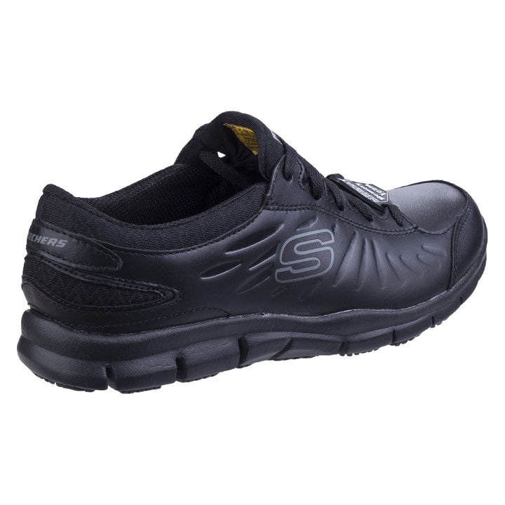 Women's Wide Fit Skechers 76551EC Eldred Occupational Trainers in Black - Image 1