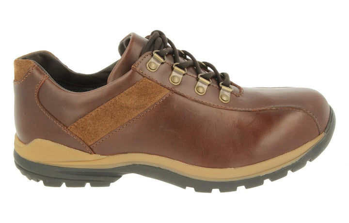 Womens Wide Fit DB Utah Waterproof Hiking Shoes in Brown suede - Image 1