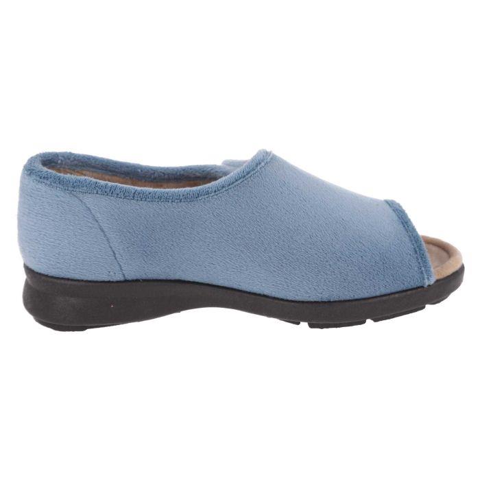 Women's Wide Fit DB Jolene Slippers in Sky Blue Textile - Image 1