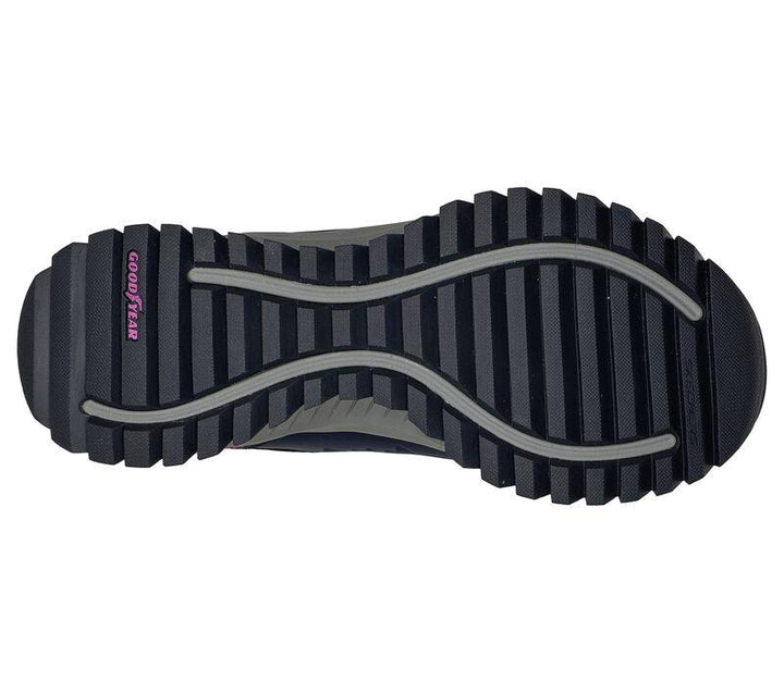 Women's Wide Fit Skechers 180086 Arch Fit Discover Elevation Gain Boots in Navy/Purple - Image 1