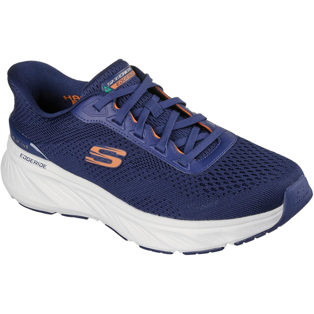 Men's Relaxed Fit Skechers 232846 Slip-ins Sport Edgeride Erlson Trainers in Navy/Orange - Image 3