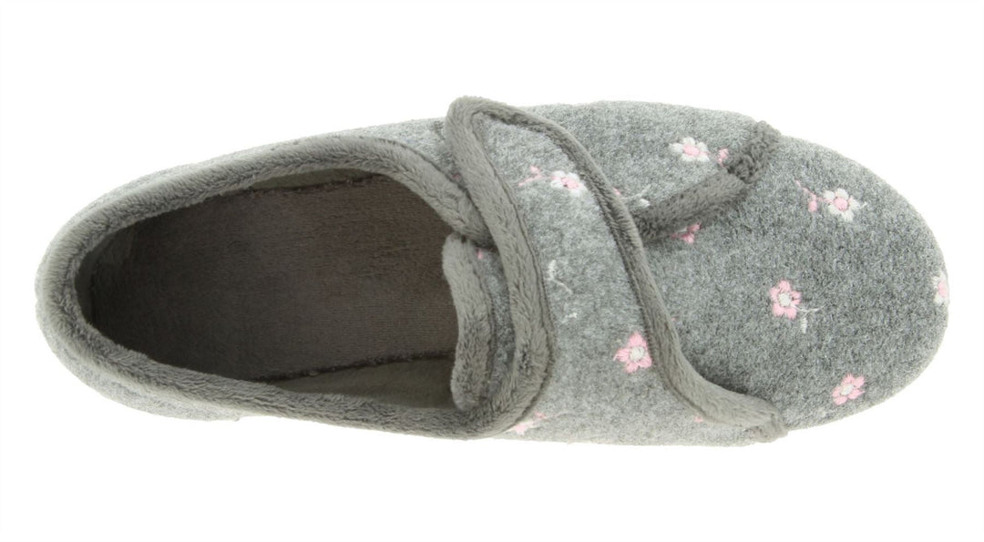 Womens Wide Fit DB Savannah Slippers in Navy - Image 10