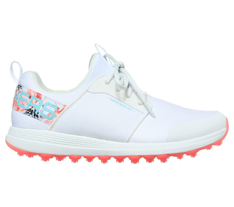 Women's Wide Fit Skechers 123015 Go Golf Max Sport Tropics Sports Trainers in White/Multi - Image 2