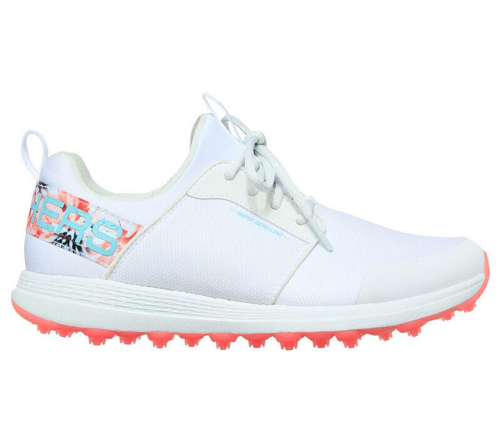Women's Wide Fit Skechers 123015 Go Golf Max Sport Tropics Sports Trainers in White/Multi - Image 1