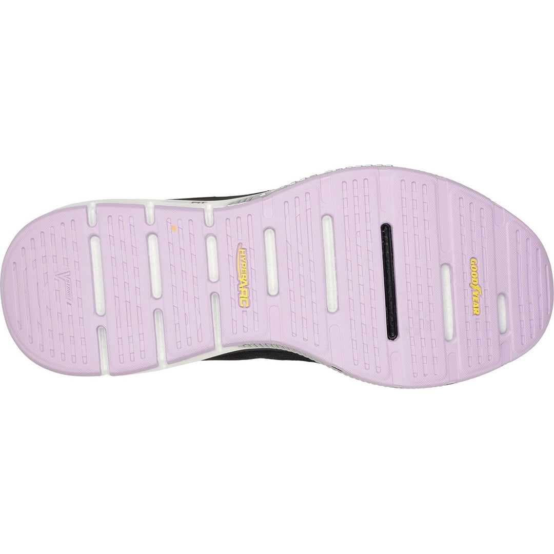 Women's Wide Fit Skechers 124933  Go Walk Workout Walker Trainers - Black/Lavender in Black/Lavender - Image 6