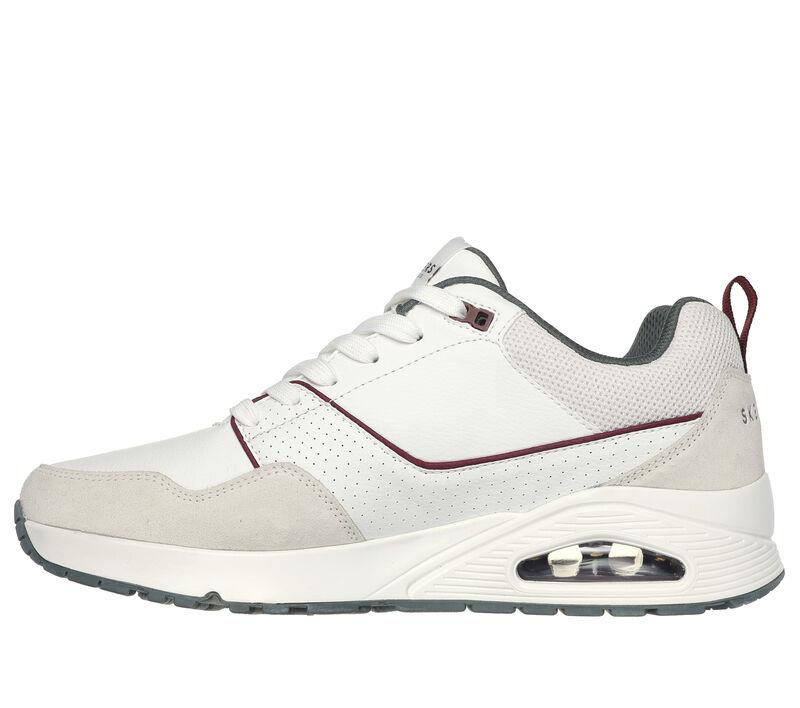 Men's Wide Fit Skechers 183020 Uno Retro One Trainers - White/Green in White/Green - Image 4