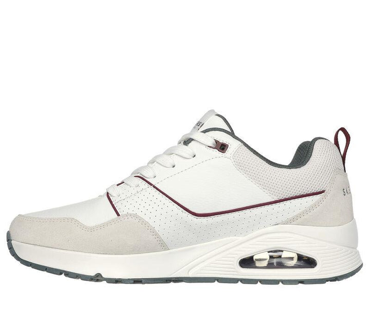 Men's Wide Fit Skechers 183020 Uno Retro One Trainers - White/Green in White/Green - Image 1