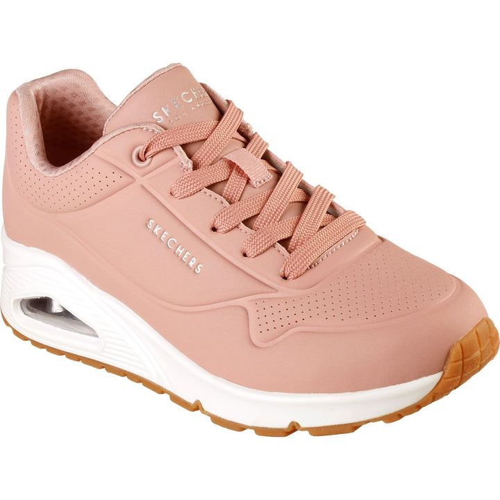 Women's Wide Fit Skechers 73690 Uno Stand On Air Sports Trainers - Blush in Blush - Image 1