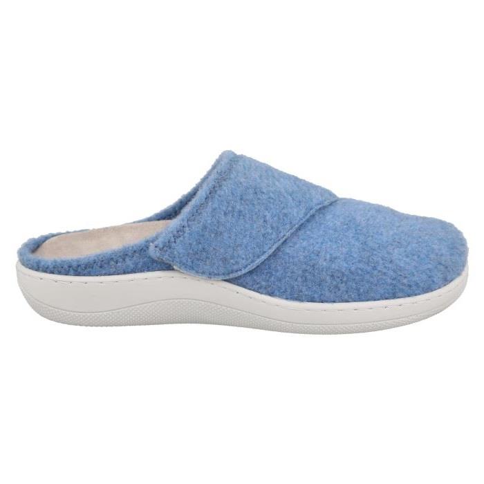 Women's Wide Fit DB Lake Mule Slippers in Grey - Image 1