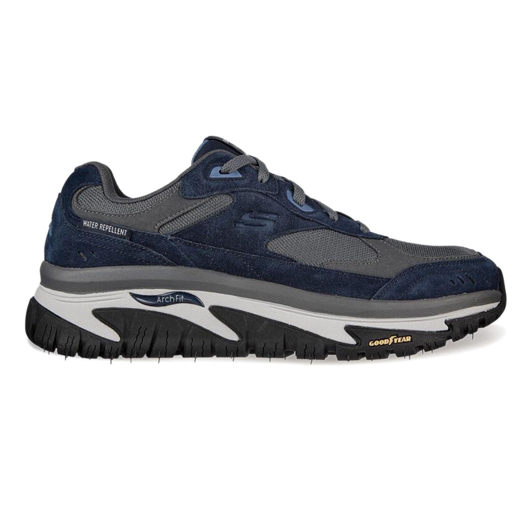 Men's Wide Fit Skechers Relaxed Fit 237332 Arch Fit Road Good Year Walking Trainers in Navy/Grey - Image 2