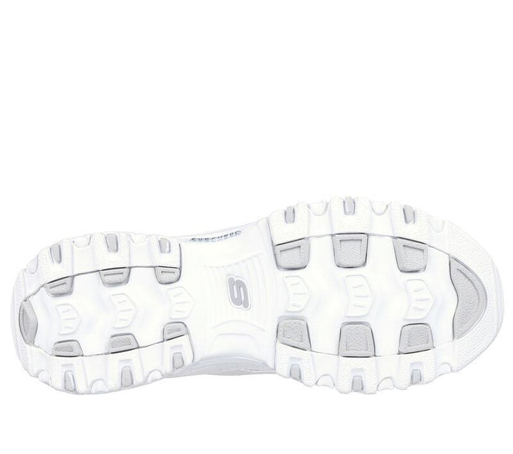 Women's Wide Fit Skechers 11931EW D'lites Fresh Start Trainers in White/Silver - Image 1