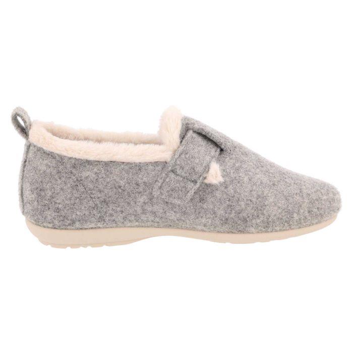 Women's Wide Fit DB Gracie Buckle Slippers in Navy Felt - Image 8