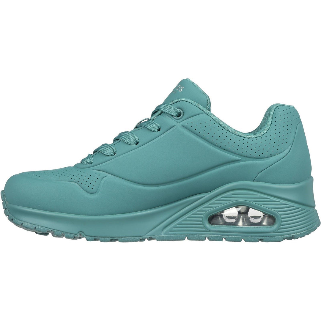Women's Wide Fit Skechers 73690 Uno Stand On Air Sports Trainers - Teal in Teal - Image 4
