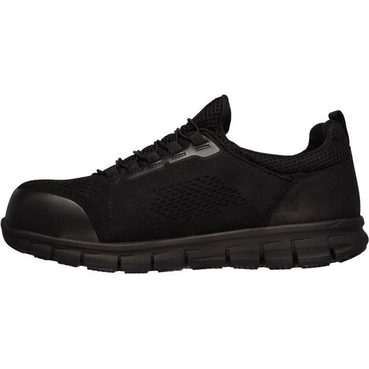 Men's Wide Fit Skechers 200013EC Synergy Omat Safety Trainers in Black - Image 1