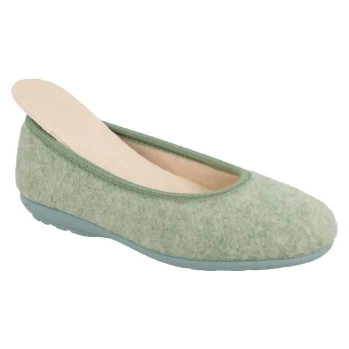 Women's Wide Fit DB Luella Pump Slippers in Mint Green Felt - Image 1