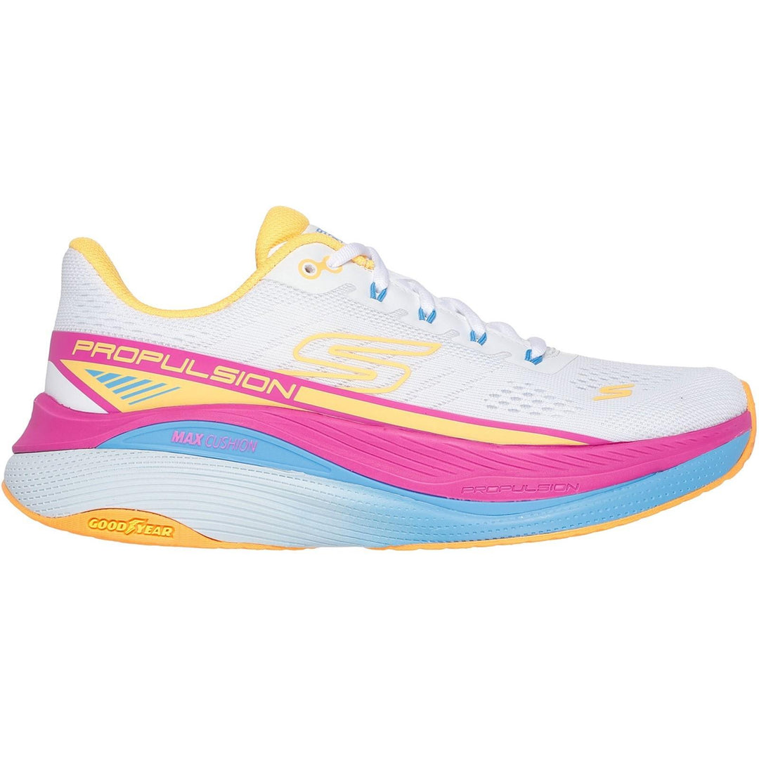 Women's Wide Fit Skechers 128901 Performance Max Cushioning Propulsion Trainers in Black/Purple - Image 10
