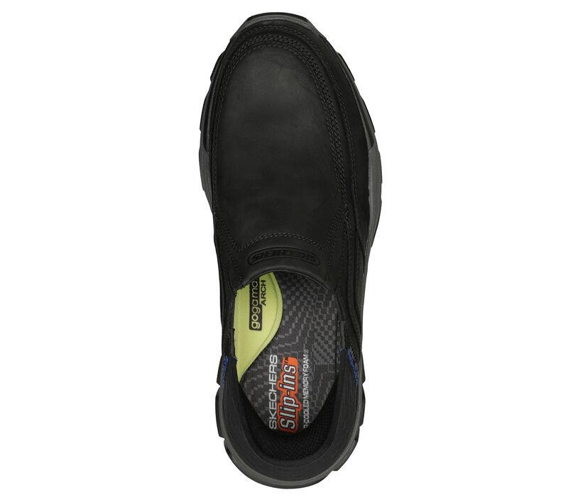 Men's Wide Relaxed Fit Skechers 204810 Slip-ins Rf Respected Elgin Trainers - Black in Black - Image 4
