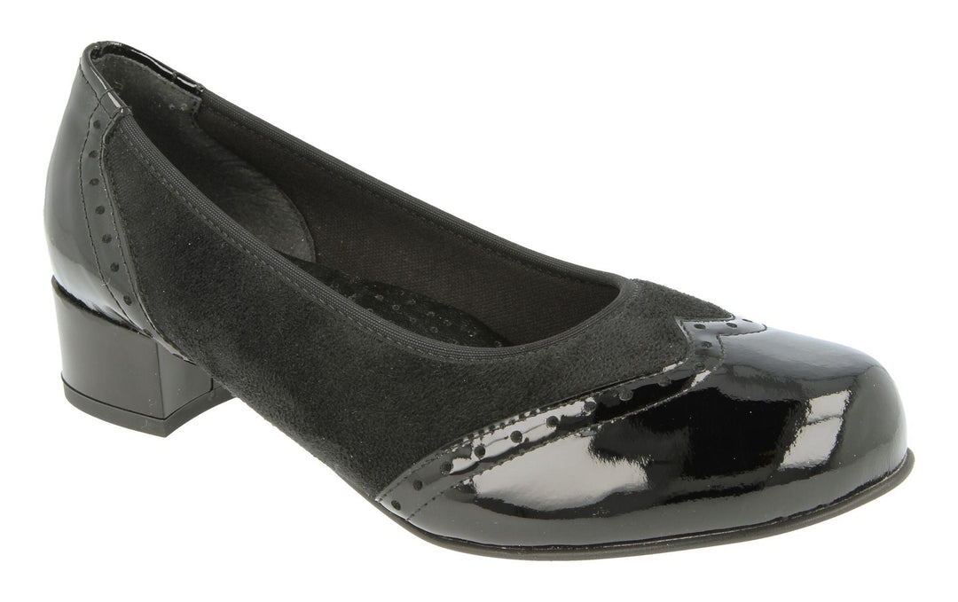Womens Wide Fit DB Badminton Shoes in Black / Suedette Stretch - Image 8