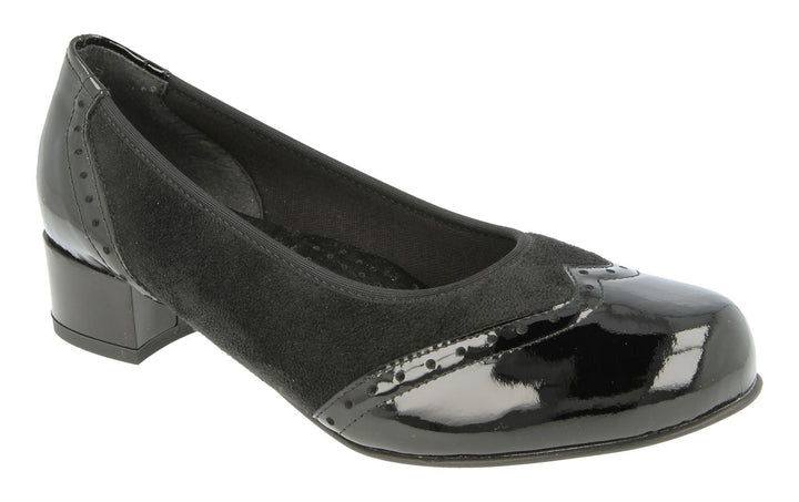 Womens Wide Fit DB Badminton Shoes in Black / Suedette Stretch - Image 1