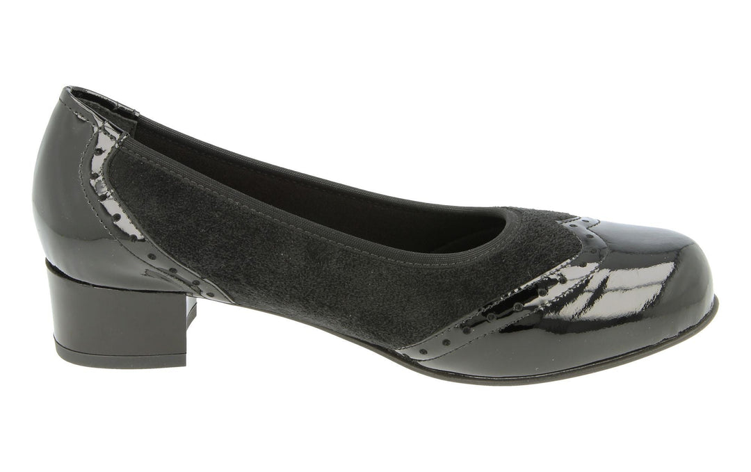 Womens Wide Fit DB Badminton Shoes in Black / Suedette Stretch - Image 9