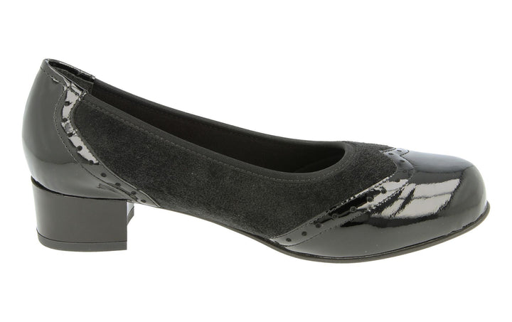 Womens Wide Fit DB Badminton Shoes in Black / Suedette Stretch - Image 1