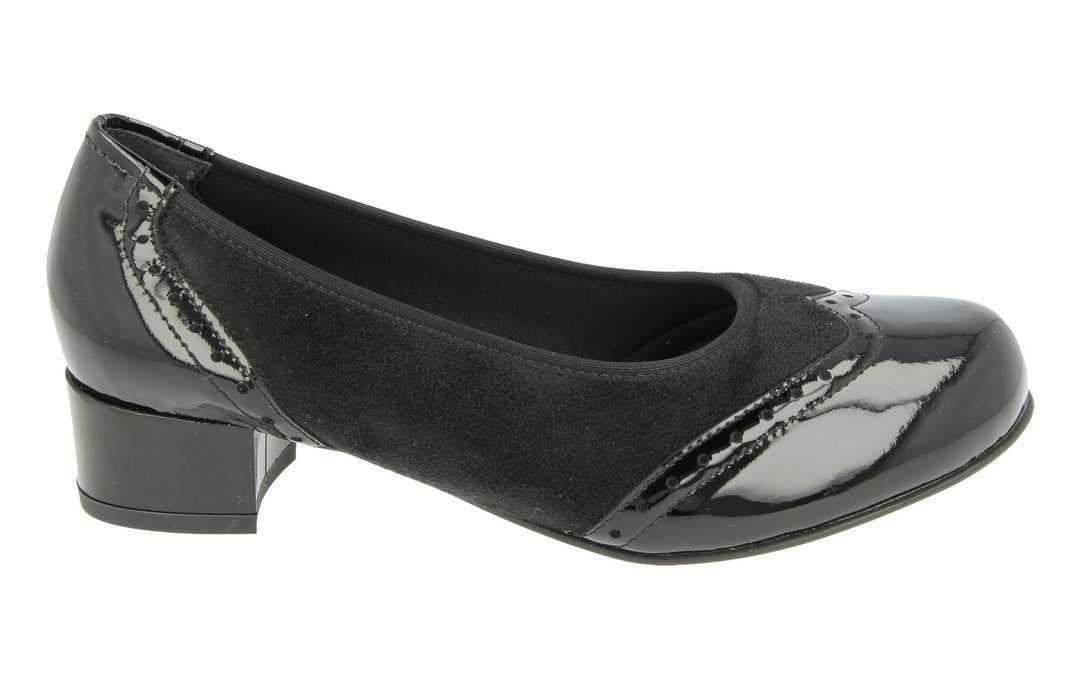 Womens Wide Fit DB Badminton Shoes in Black / Suedette Stretch - Image 7