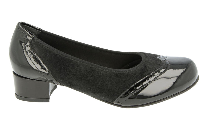 Womens Wide Fit DB Badminton Shoes in Black / Suedette Stretch - Image 1