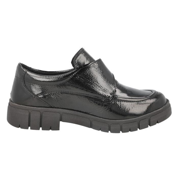 Women's Wide Fit DB Kirby Shoes in Black Leather - Image 1
