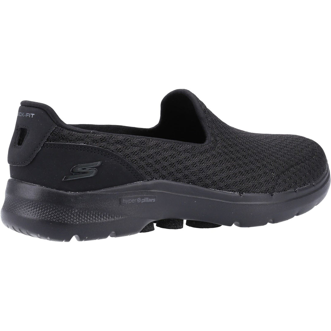 Women's Wide Fit Skechers 124508 Go Walk 6 Big Splash Trainers - Black/Black in Black - Image 4