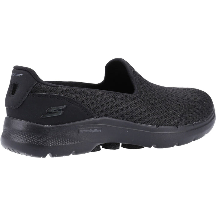 Women's Wide Fit Skechers 124508 Go Walk 6 Big Splash Trainers - Black/Black in Black - Image 1