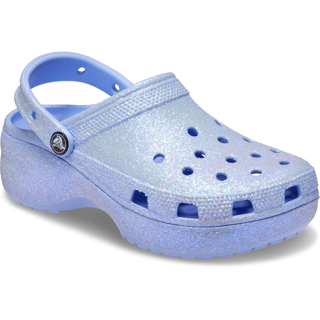 Women's Crocs 207241 Classic Platform Glitter Clog Sandals in Shitake - Image 5