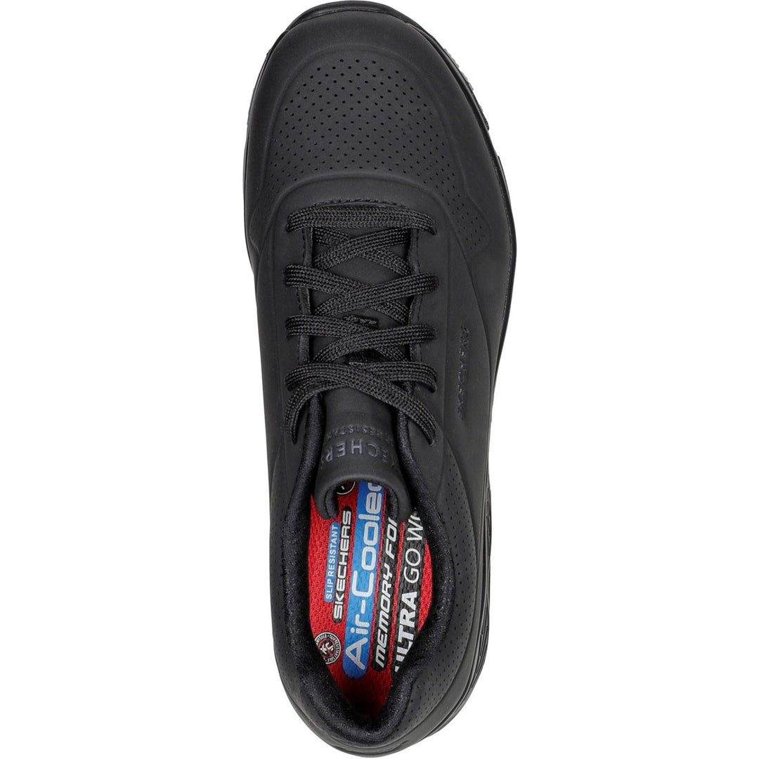 Women's Wide Fit Skechers 108021EC Uno Sr Trainers in Black - Image 6