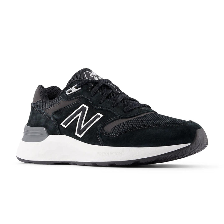 Women's Wide Fit New Balance WW880BB7 Walking/Running Trainers - Fresh Foam in Black/White - Image 1