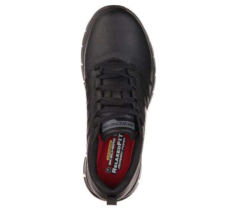 Women's Wide Fit Skechers 76576EC Sure Track Erath Occupational Trainers in Black - Image 6