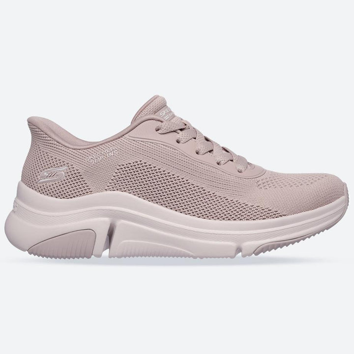 Women's Wide Fit Skechers 117587 Slip-ins Bobs Sport Sparrow Flex Trainers in Blush - Image 1