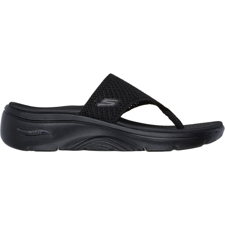 Women's Wide Fit Skechers 140861 Carrie Go Walk Arch Fit 2.0 Sandals in Black - Image 1