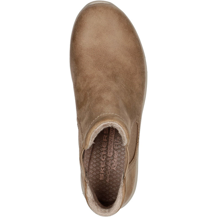 Women's Wide Fit Skechers 158388 Reggae Fest 2.0 NY Microleather Chelsea Boots in Mushroom Microleather - Image 1