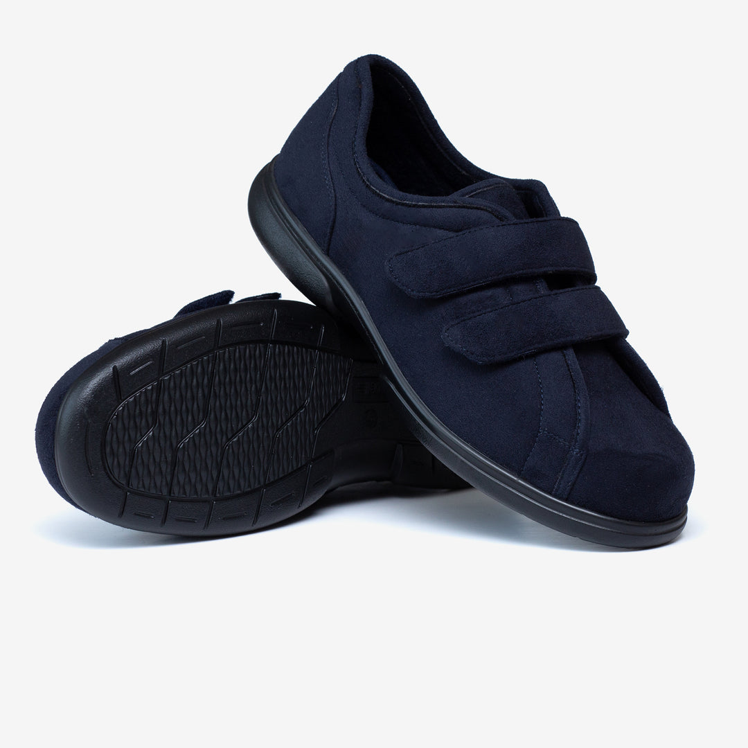Mens Wide Fit Tredd Well Stanley Velcro Slippers in Black - Image 13