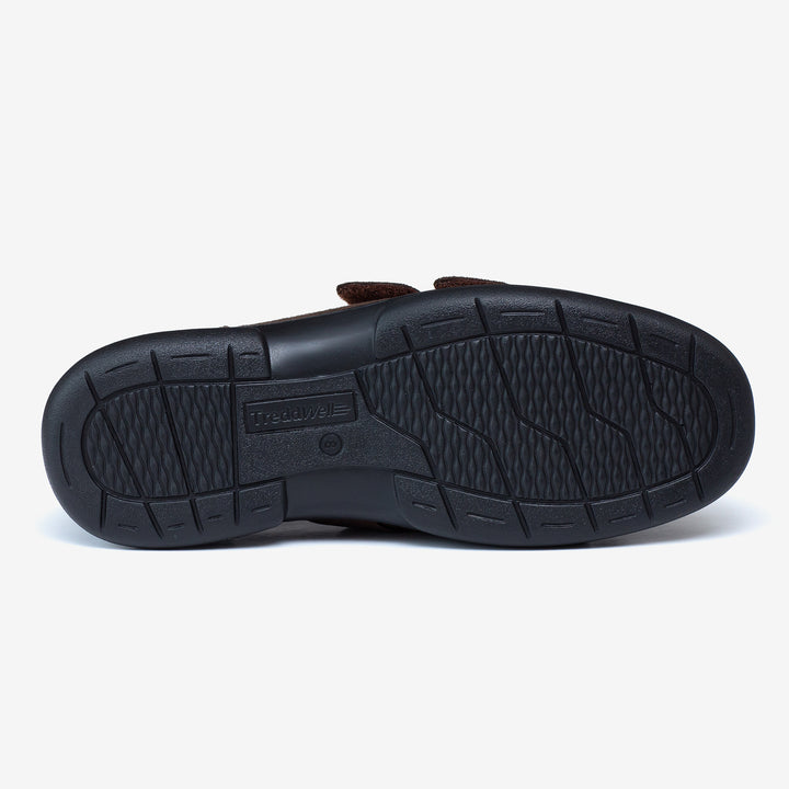 Mens Wide Fit Tredd Well Stanley Velcro Slippers in Black - Image 1
